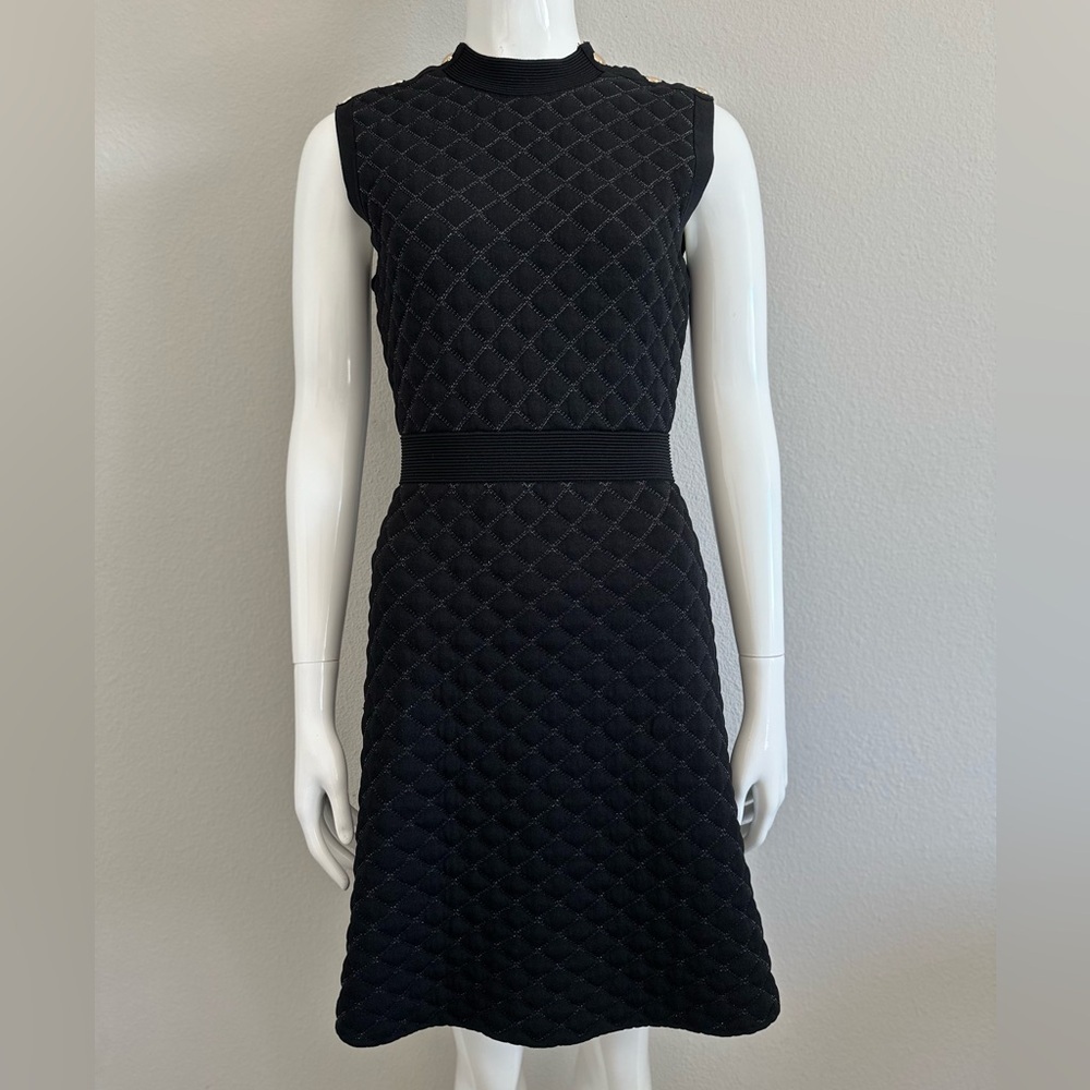 Sandro paris many quilted lurex knit dress - Picture 3 of 13